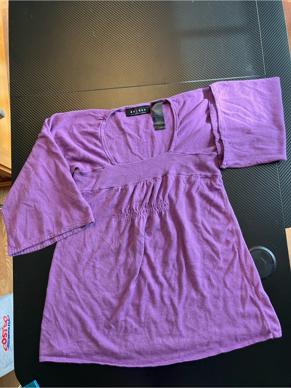Liz Claiborne Purple Scoop Neck Empire Waist Top